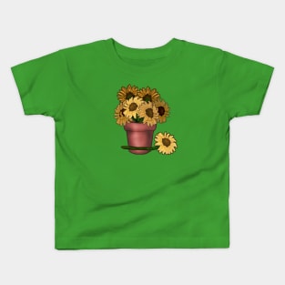 Potted Sunflowers Kids T-Shirt